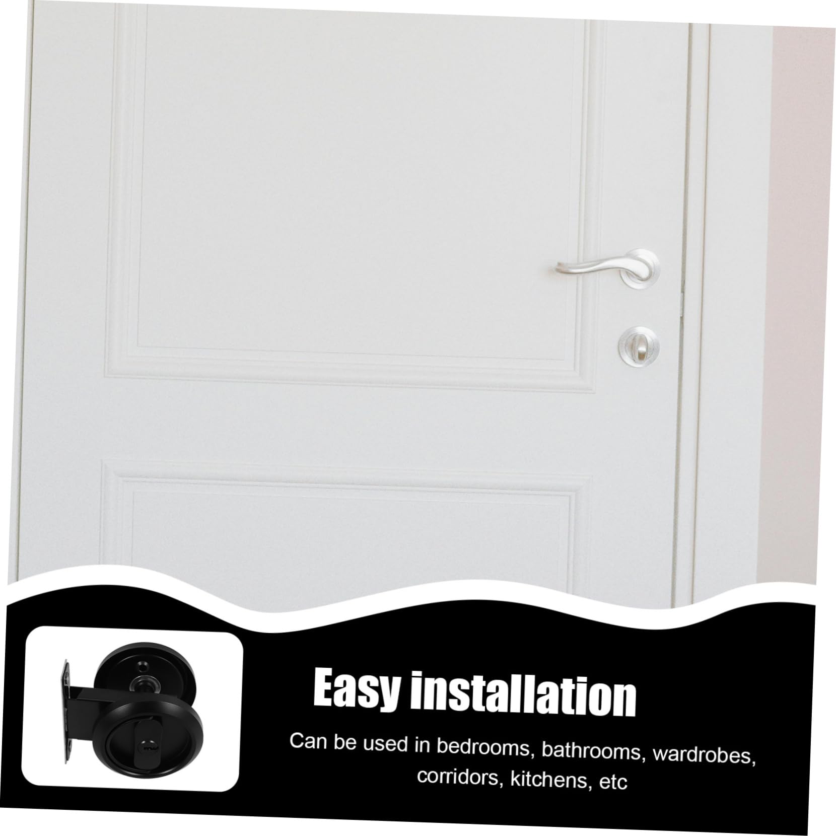 Serratura Scorrevole Invisibile Inossidabile Per Porte Maniglia Per Bagno Camera Da Letto e Cucina Sicurezza Aggiuntiva e Installazione Facile
