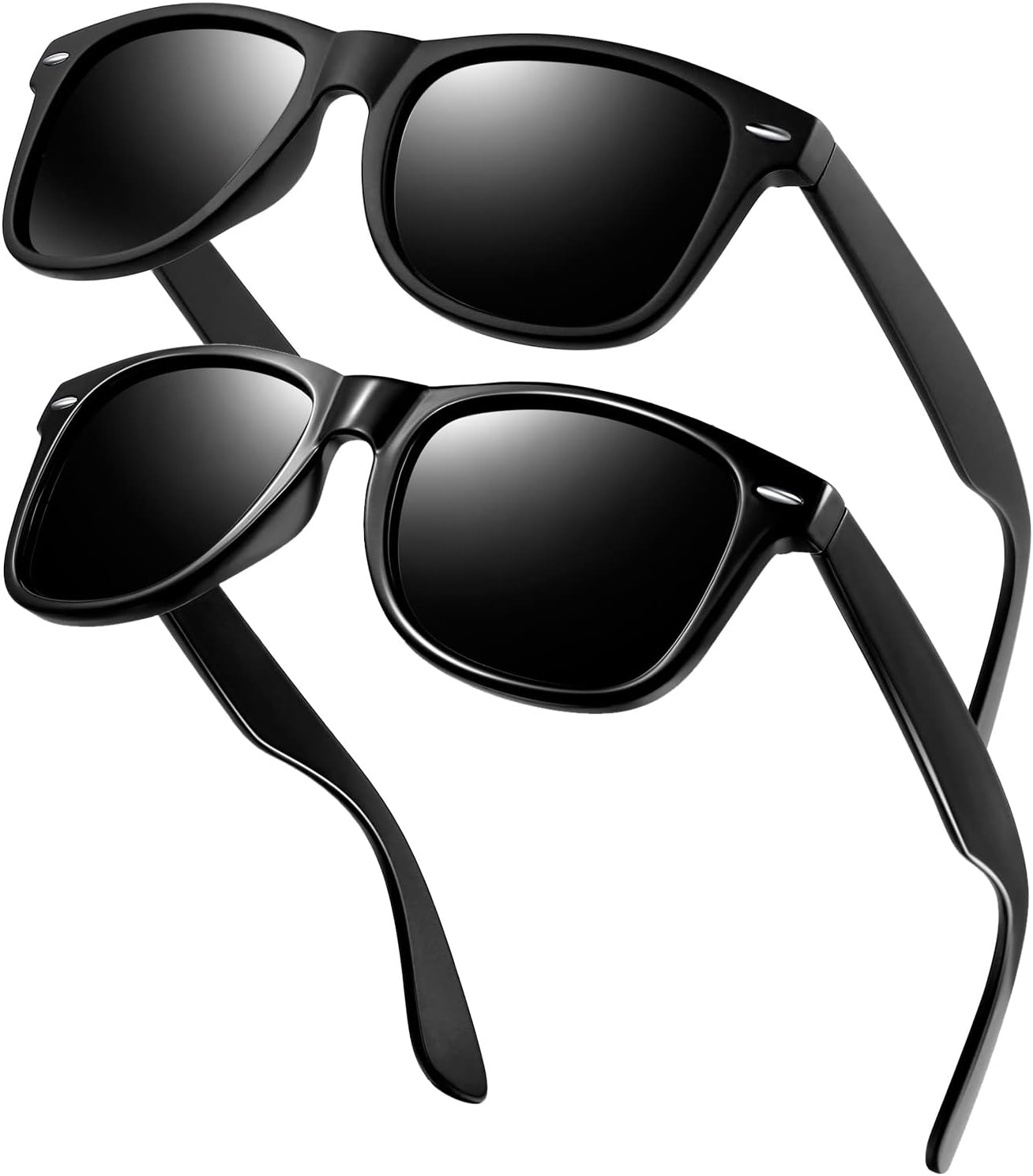 Polarized Sunglasses Men, Fashion Square Sun Glasses Women, Classic Shades for Womens, Driving Fishing Outdoor 100% UV400 Protection (2 Pair)