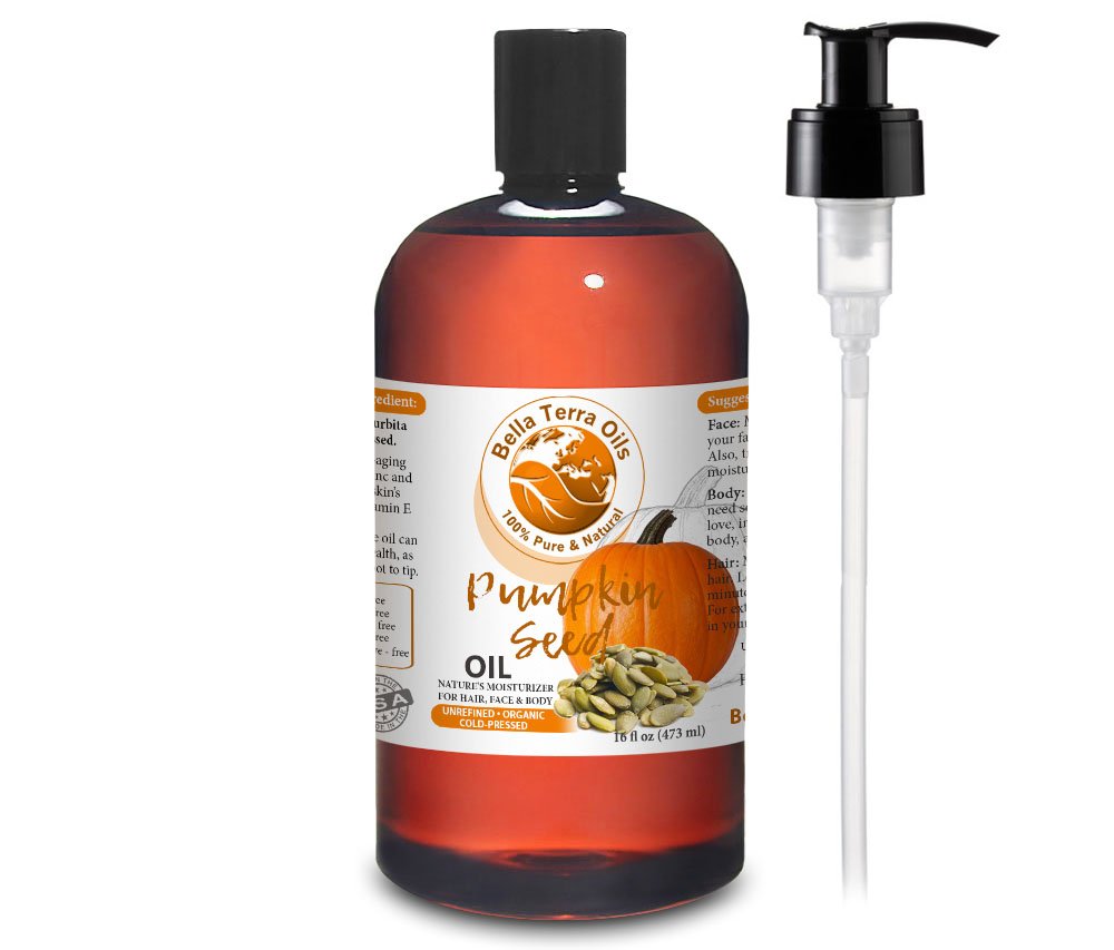 NEW Pumpkin Seed Oil. 470ml Cold-pressed. Unrefined. Organic. 100% Pure. Anti-ageing. Hexane-free. Fights Wrinkles and Softens Hair. Natural Moisturiser. For Hair, Skin, Nails, Beard, Stretch Marks.
