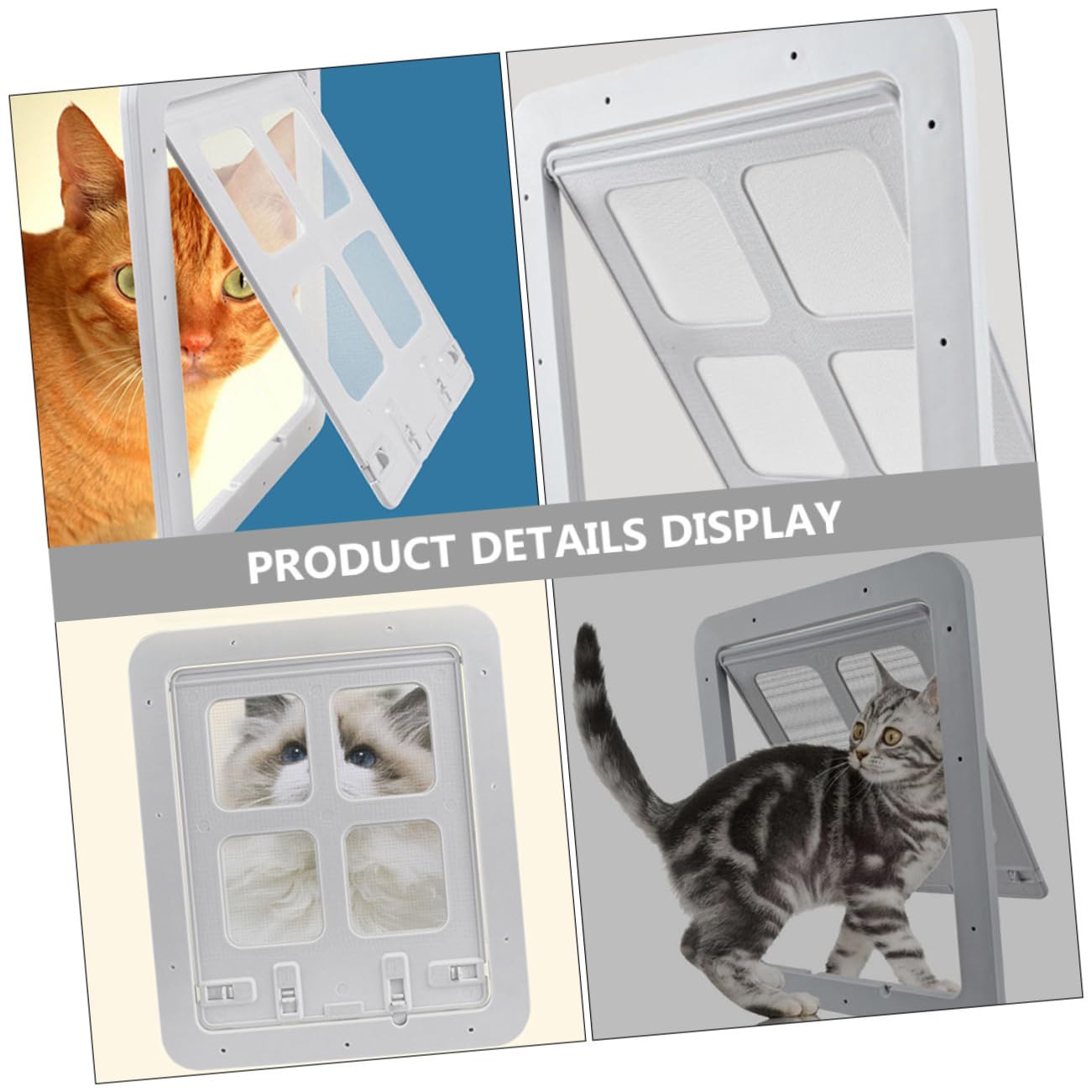 Chatière pour Chien et Chat en PC et Nylon, Blanche | Volet de Remplacement, Circulation D’air Pratique, Entrée et Sortie Faciles pour Animaux