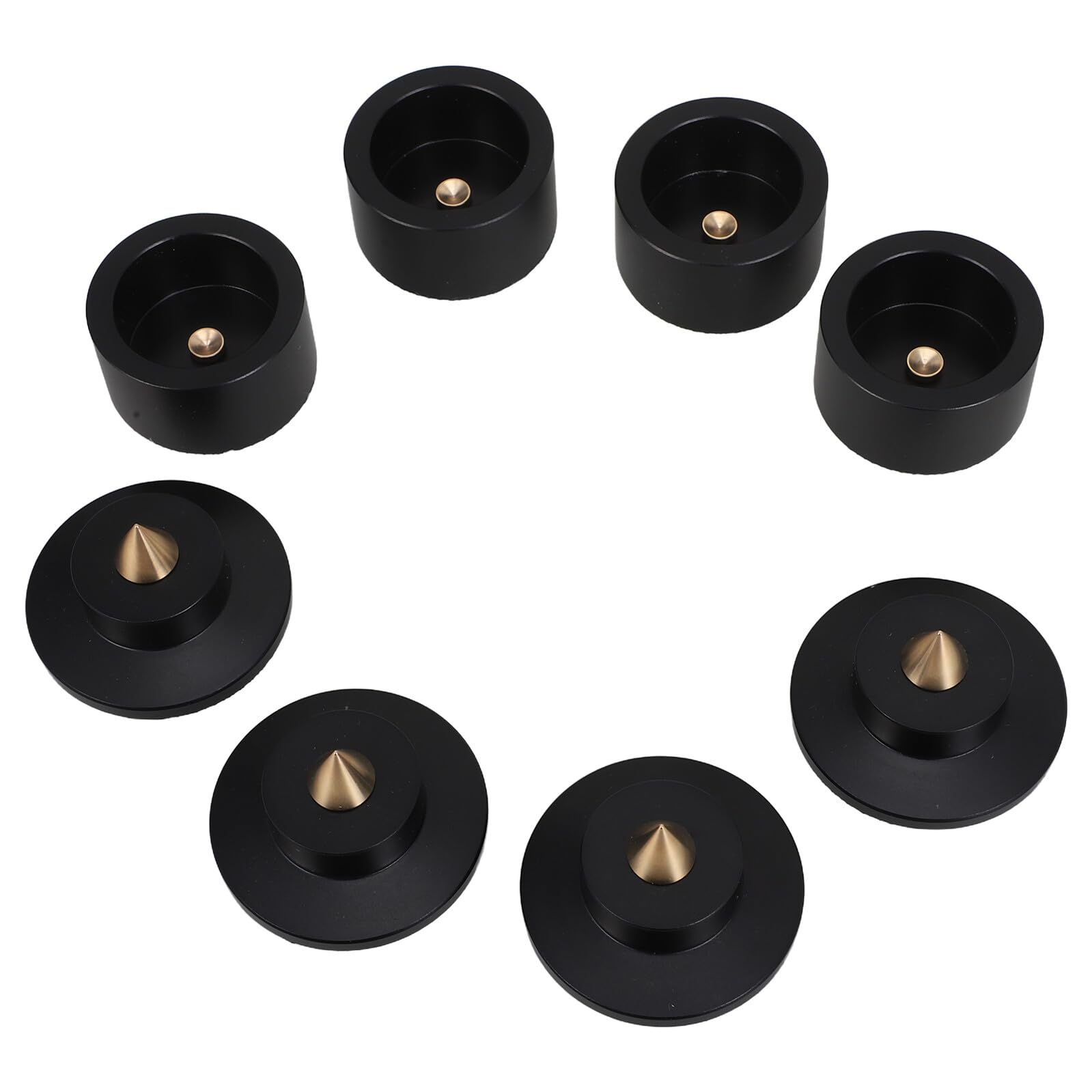 Set 4 Piedini Isolanti per Altoparlanti Hifi Cuscinetti Antivibrazione e Punte Ammortizzanti Supporti Audio Compatibili per Diffusori da Scaffale Amplificatori e Lettori CD
