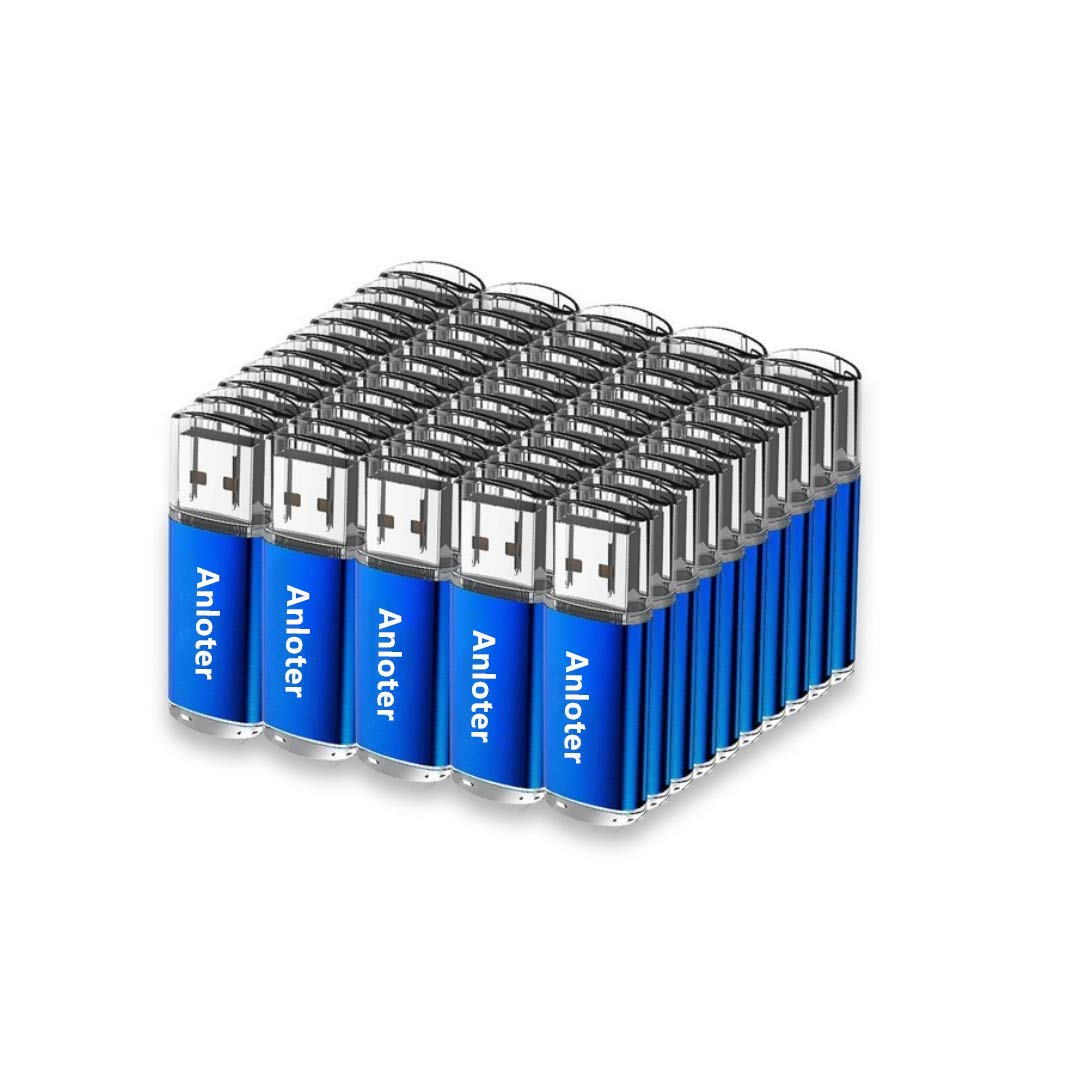 50pcs USB Flash Drive Memory Flash Stick Pen Drive Thumb Storage for Computer Laptop Mac Tablet Gift (512MB, Azul)