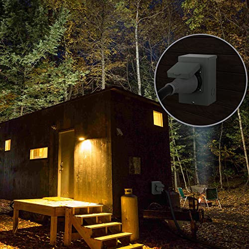 Paulinn 30A Generator Power Inlet Box Nema 3R Generator Outlet Box For Outdoor Receptacle, 4 Prone, Pb30, L14-30P, 125/250 Volt, 7500W 30 Amp Generator Transfer Switch, Weatherproof, Etl Listed #TOP6