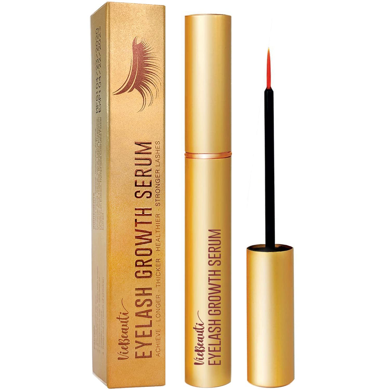 VieBeauti Premium Eyelash Growth Serum: Lash Enhancing Serum with Advanced Formula to Boost Longer Fuller and Thicker Looking Lashes - Vegan & Cruelty-Free for Sensitive Eyes 3mL 3-Month Supply