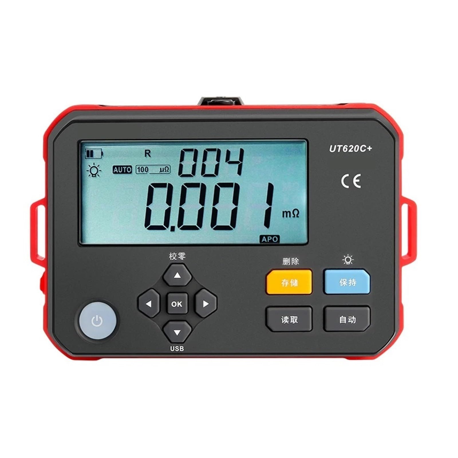 Probador de Aislamiento, UT620C+Micro-ohmímetro/Medición De 4 Cables Comprobador Baja Resistencia CC/ohmímetro/Comunicación USB/Almacenamiento Datos