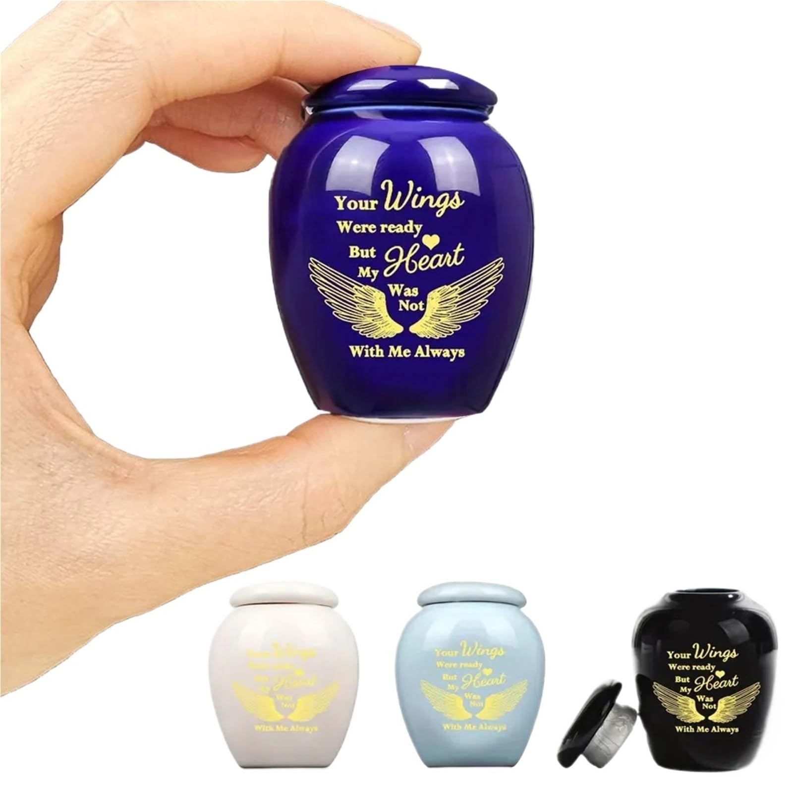 LOAFTWICRE Pet Urn Set Of 4 Small Urns For Ashes Keepsakes Cremation Ceramic Pet Funeral Memorial