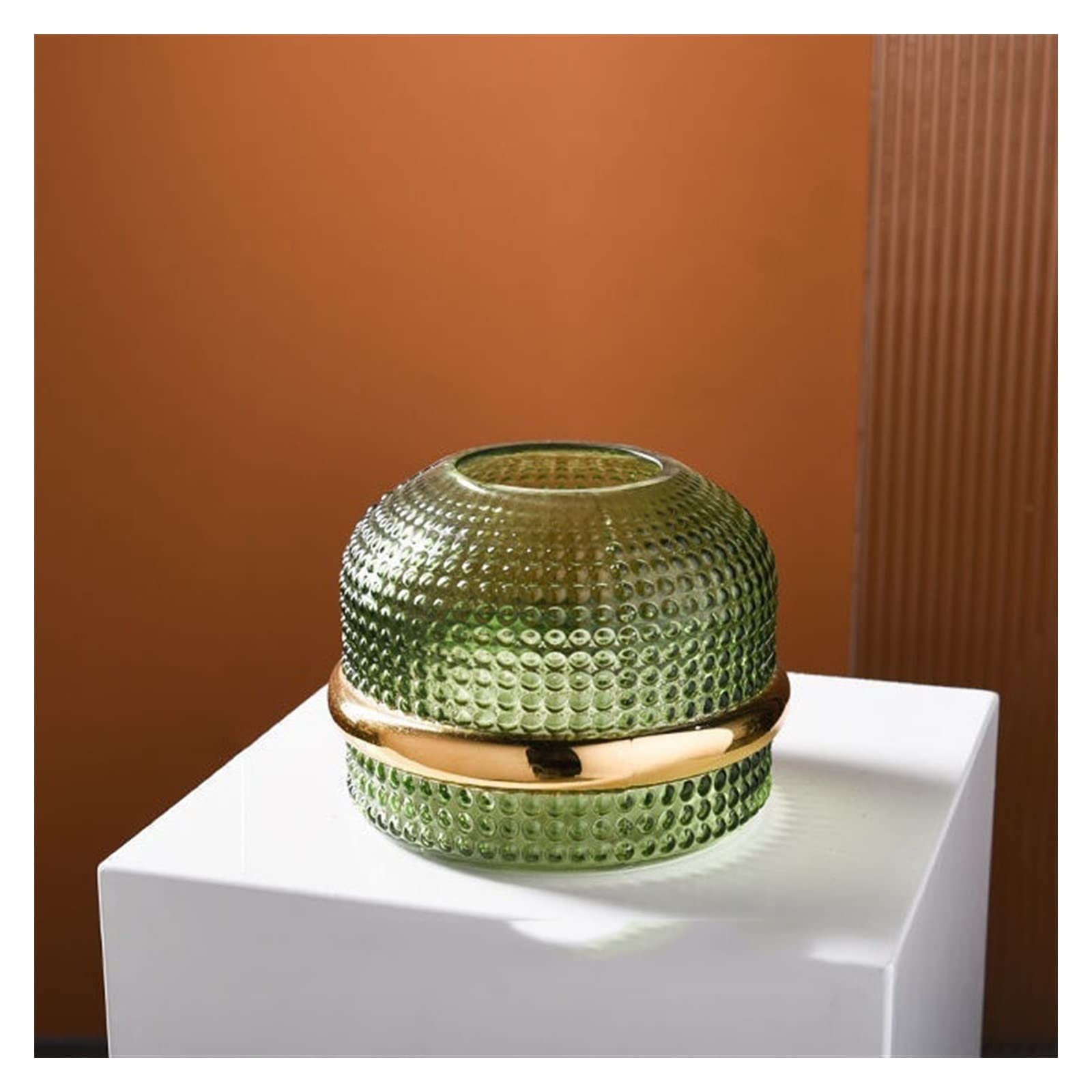 Vase européen en verre vert foncé, le cadeau idéal pour décoration