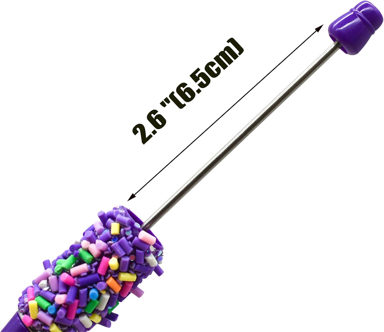 42 Pack Colorful Candy Bead Pens, Beadable Pens Beaded Ballpoint Pens Kit Bulk Smooth Black Ink, Fun Decorative Writing Pens in School, Office