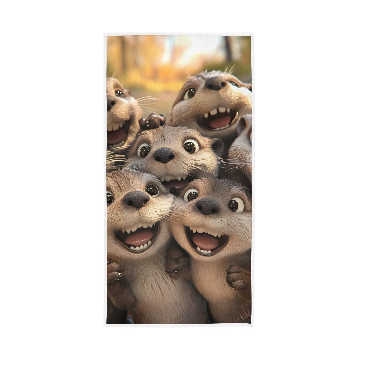 HUYGD Cute Otters Taking Selfie Hand Towel, Decorative Towels for Hand, Face, Hair, Yoga, Kitchen, Bath 15 x 30 Inches