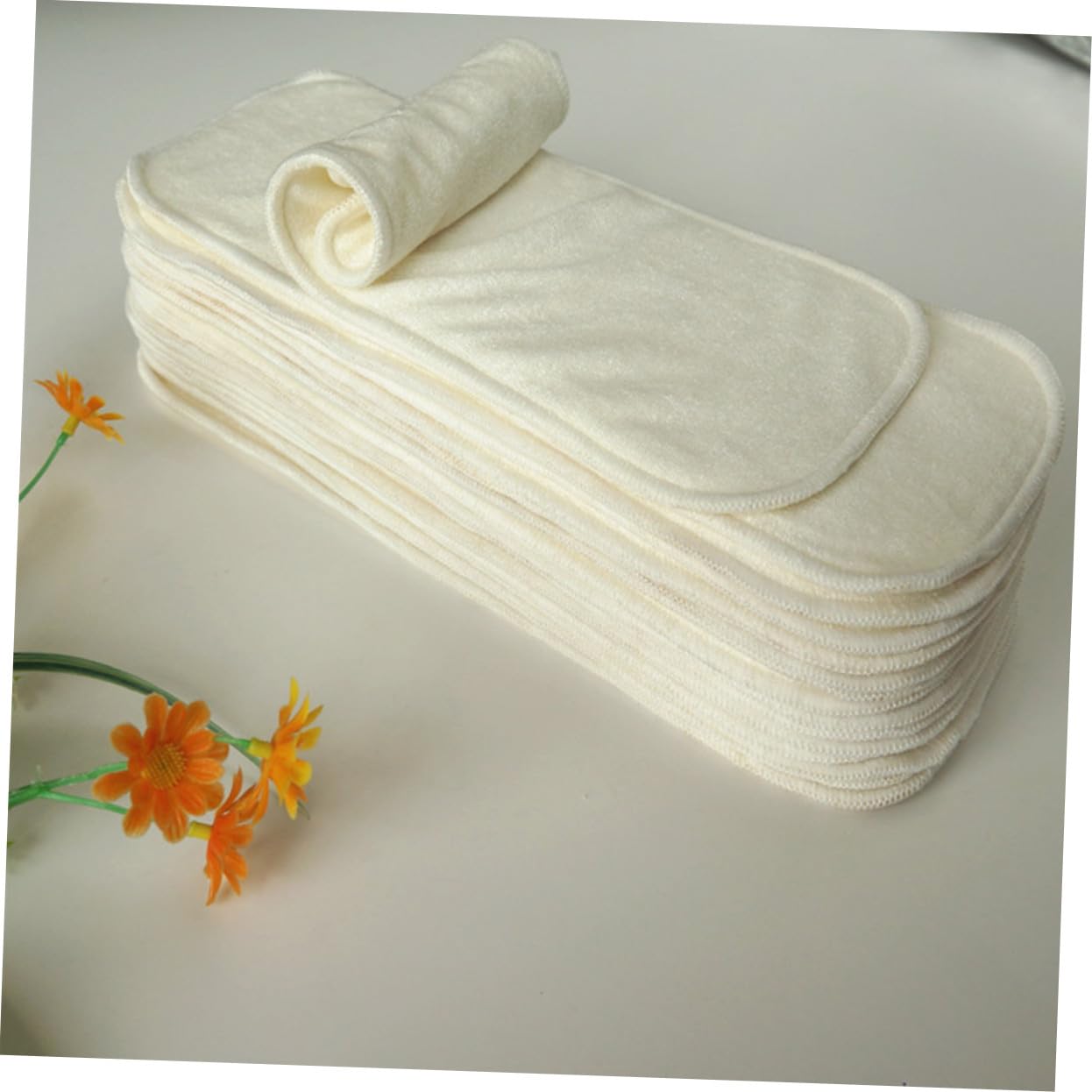 6 piezas Pañales de Reutilizables de Bambú Natural Unidades Forros Absorbentes de Lavables y Cómodos para Beige Mantén al Seco y Cómodo
