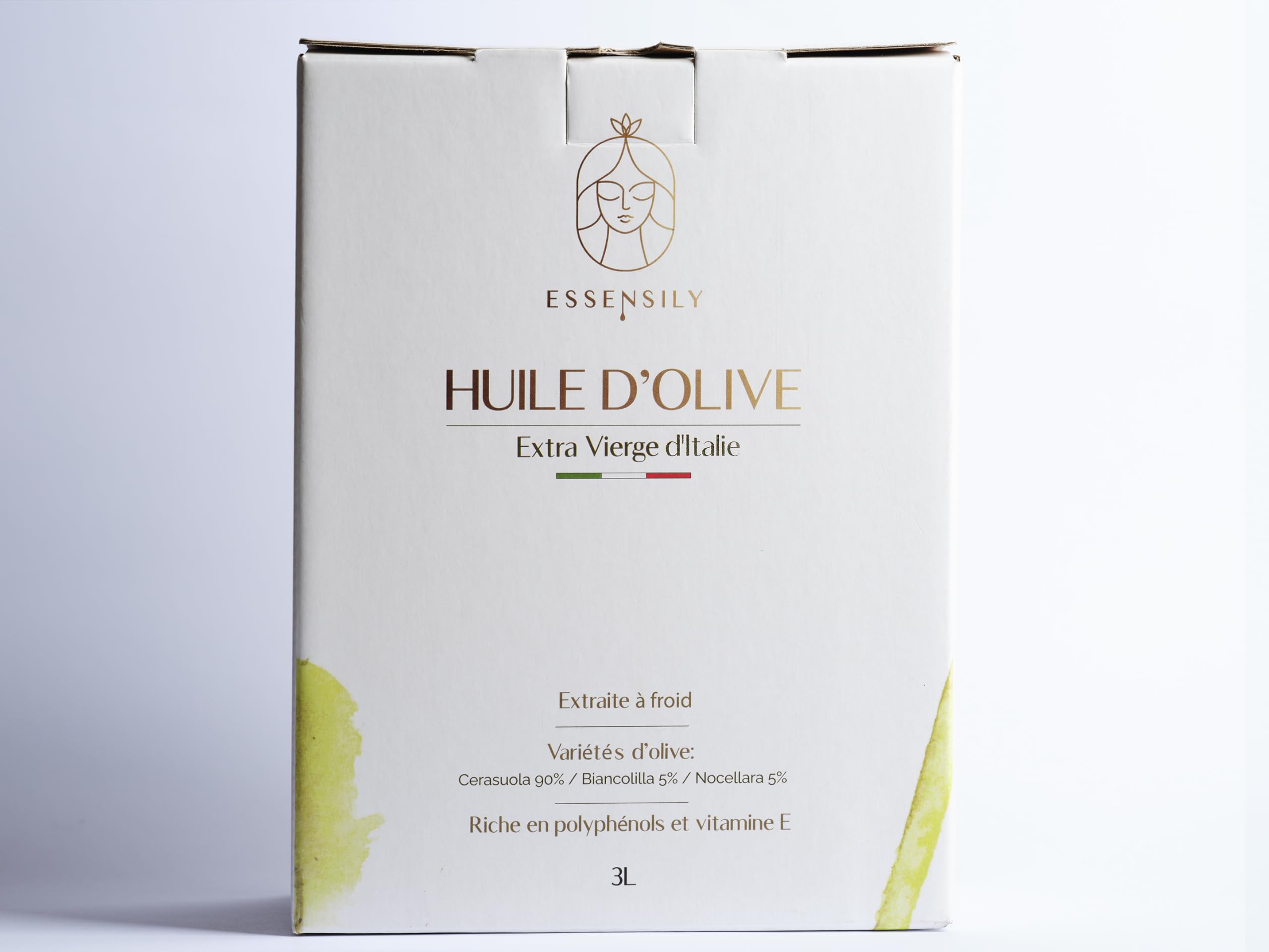 Huile d’Olive Extra Vierge 3L – Bag-in-Box – Format Économique – 100% Italienne – Essensily