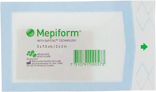Mepiform - Self-adherent soft silicone dressing for scar care - 2 x 3 - Single Sheet by Molnlycke