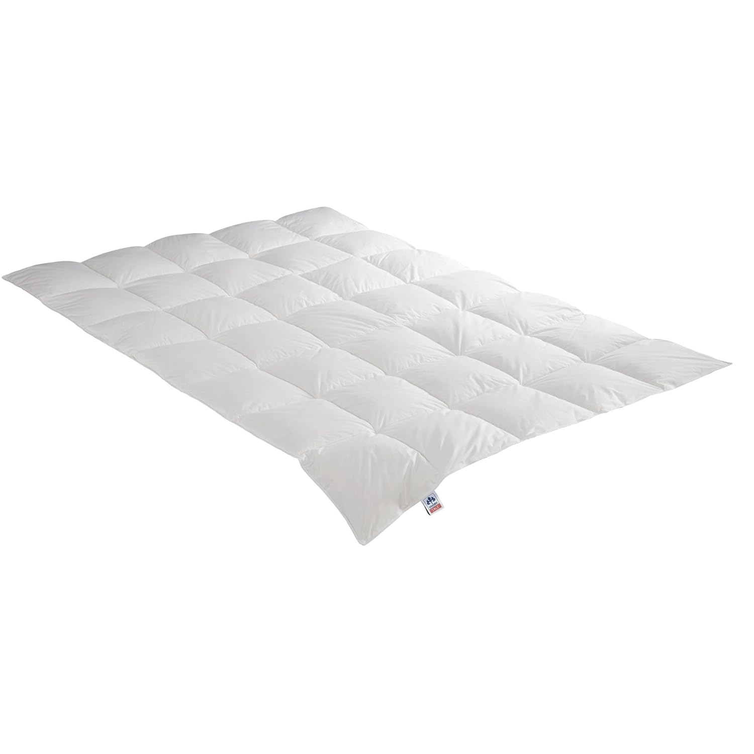 Irisette Daunendecke Edda medium mono Ganzjahresdecke, aus 100% Baumwolle 90% Daunen, 10% Federn mit Aufbewahrungstasche, 155 x 220 cm, weiß, Öko…