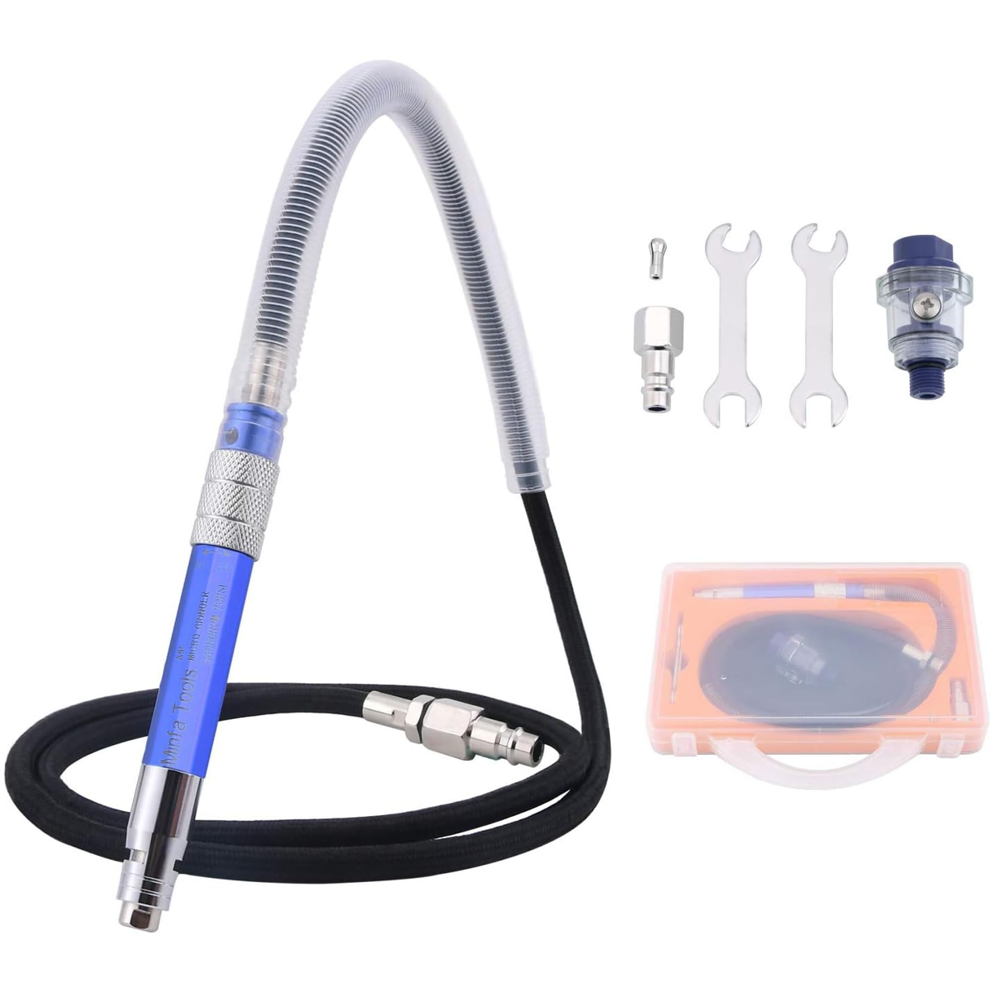 Set di levigatrici ad aria compressa, 3 mm, mini matita, strumento di taglio a matita pneumatica, per levigatura di precisione e lucidatura, 56000 giri/min
