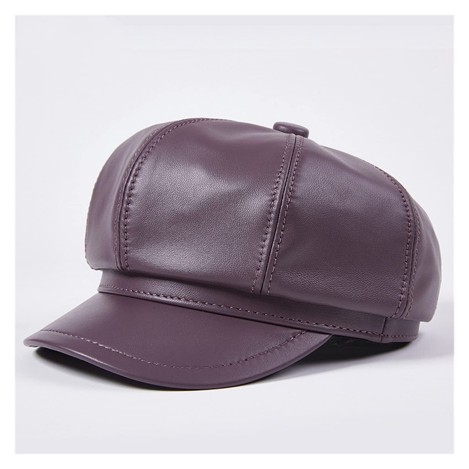 Leather Cap Hat Classic Solid Color 