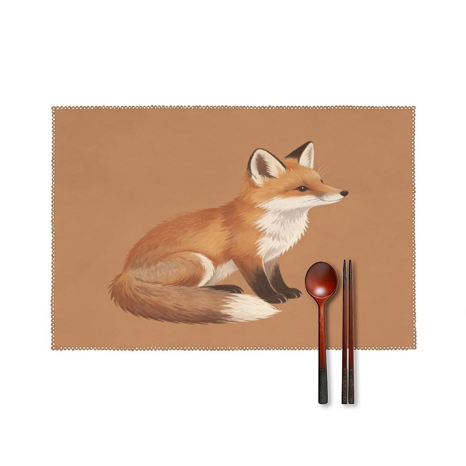 Fodpand Style Brown Fox Placemats Set Of 4 Place Mats Table Mats
