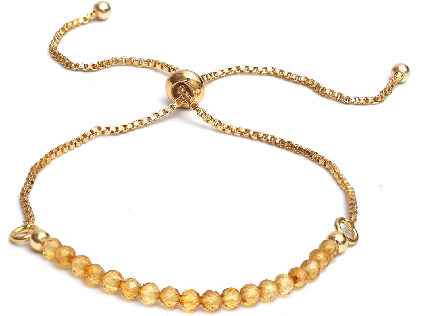 Gempires Bolo Birthstone Bracelets for Women, 14K Gold Plated Bolo Bracelet, Adjustable, Dainty & Hypoallergenic with Genuine Gemstone Beads, gift for her