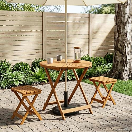 Mesa de exterior de madera maciza de acacia con acabado resistente barnizado 2