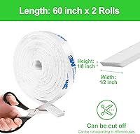 Vista 130 de Tiras de fieltro con respaldo adhesivo, tiras de fieltro adhesivas, paquete de 4 rollos de fieltro 1/2 x 60 pulgadas, cinta de fieltro beige