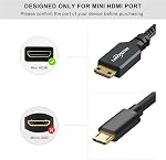 Twozoh Mini HDMI to HDMI Adapter 2 Pack, Mini HDMI Male to HDMI Female Braided Extension Cable Support 3D 4K 1080p Camcorder, Graphics Card, Laptop, Tablet, HDTV, Projector