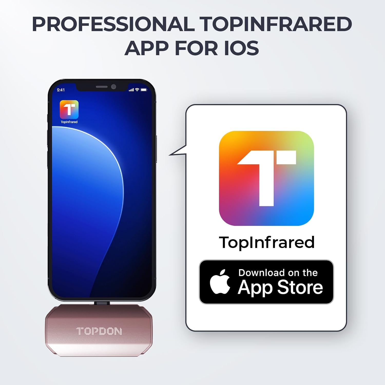 TOPDON TC002 Thermal Imaging Camera for iOS, 512 x 384 Super Resolution, 256x192 IR High Resolution, Thermal Imager with Secondary Analysis, Infrared Test Report, Temp Alarm, -4°F~1022°F TEM Range