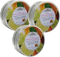 Simpkins Sugar Free Citrus Drops, Lemon Orange & Lime Travel Sweets, 150g Tin PACK OF 3