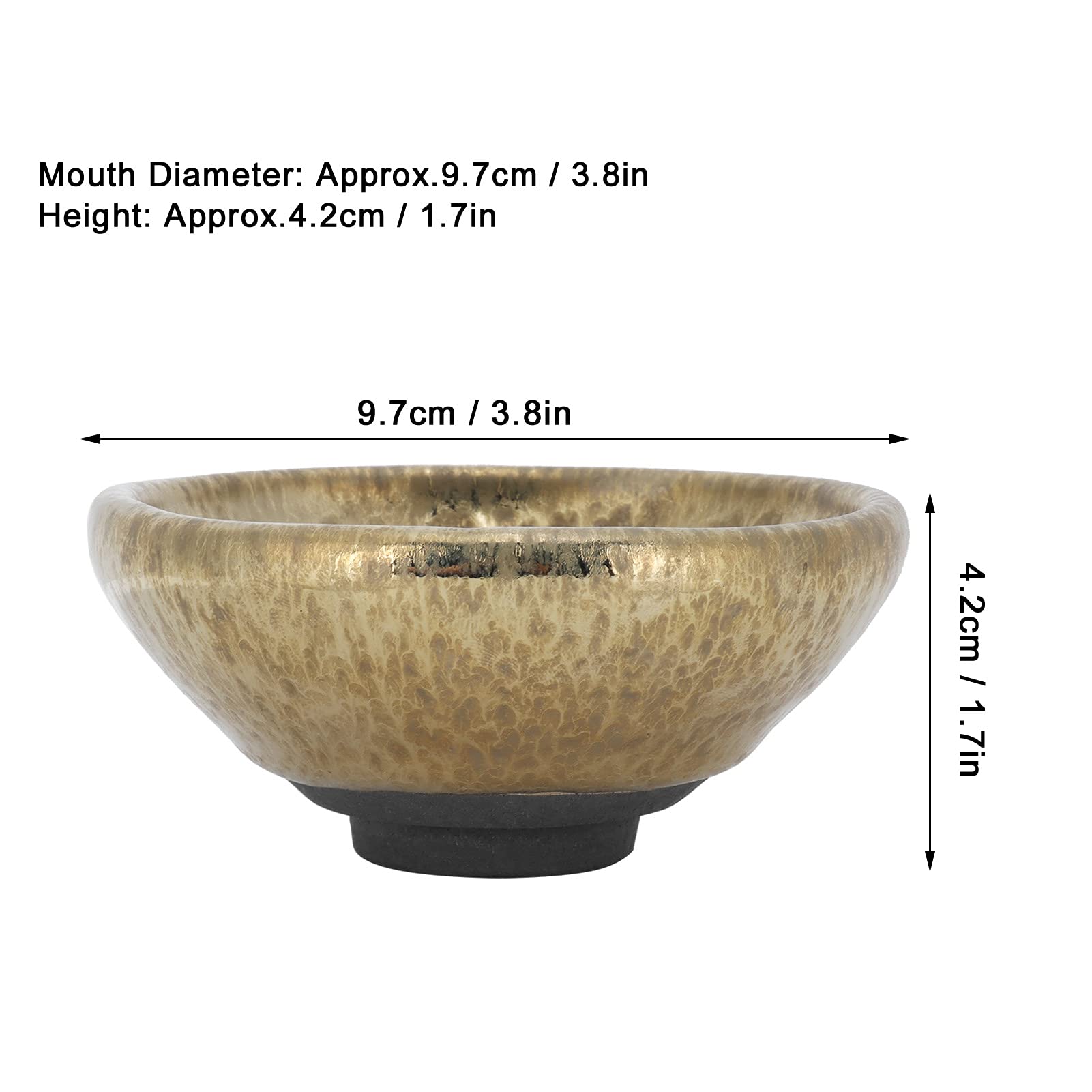 Tomotato Teacup Chinese Tea Bowl, Chinese Kungfu Teacup Jianzhan Tea Bowl Crafts Mug Matcha Bowl Handmade Tea Bowl Teaware Accessory Home Decoration Collection