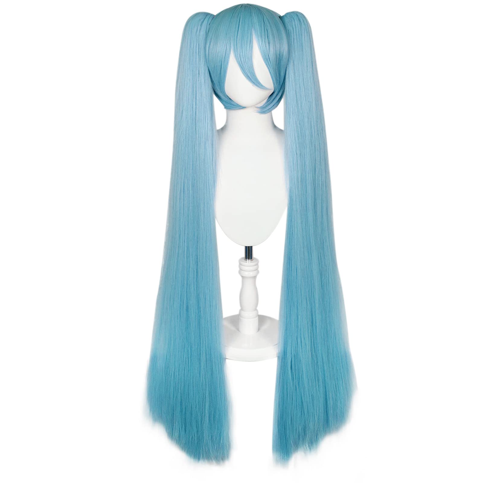 Ebingoo Blue Braided Cosplay Wig for Women + Wig Cap Long Straight Synthetic Costume Wig for Halloween Costume Anime Party: Blue
