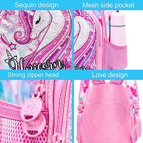 Image of 16 inch Backpack for Girls Boys 4-8, 3Pcs Kids Bookbag Set with Lunch Box, School Bag for Preschool Kindergarten