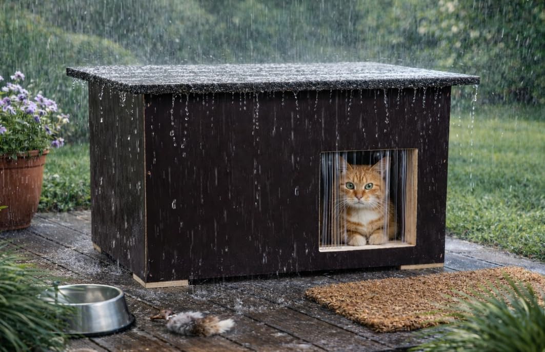 Isolierte Hundehütte/Katzenhütte – komplett montiert – Premium-Qualität