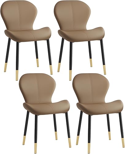 CODOMI Sillas de comedor modernas de mediados de siglo, sillas de comedor de piel sintética, sillas de comedor de cocina con respaldo y pata de
