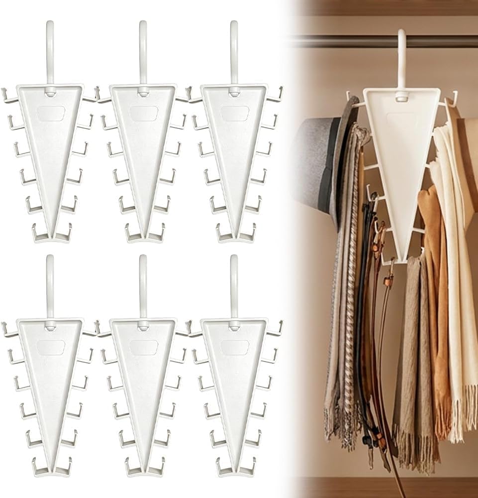 6 Pcs V Shaped Double-Sided Closet Organizer Hanger, 12 Hooks Space Saving Closet Hanger Organizer, Multi-Layer Vertical Clothes Storage Rack for Shirts, Jackets, Hats