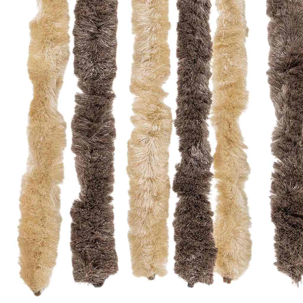 Zasłona przeciw muchom Chenille 100x220 cm Ciemny Brązowy Beżowy