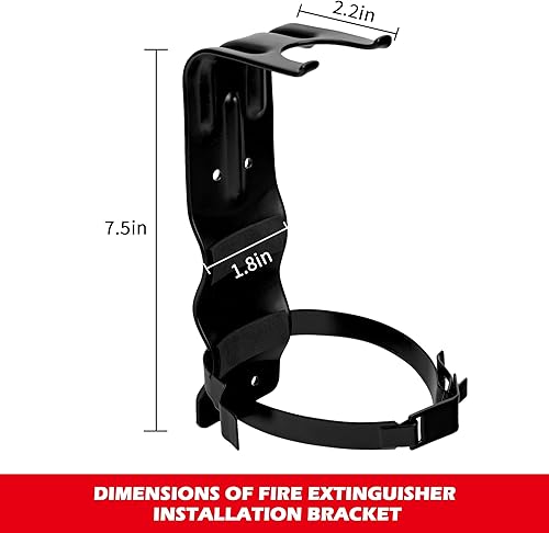 Miniatura 2 de Paquete de 2 soportes para extintor de incendios, soporte de pared para extintor de incendios de 2.5 libras, soporte de metal resistente para