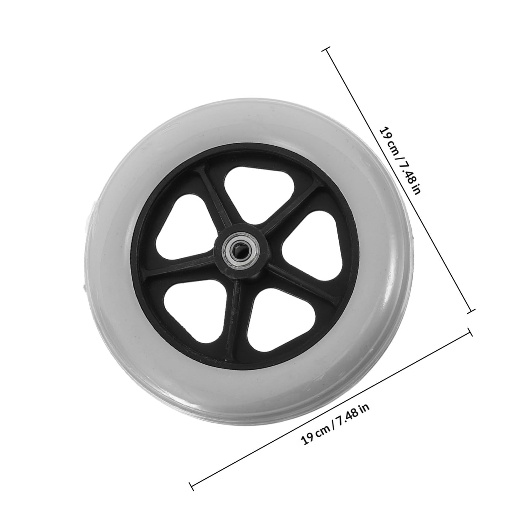 Ruote Anteriori 2 Pezzi Ruote di Ricambio in Plastico Resistenti All'usura Diametro 8mm per Carrello della Spesa e Carrozzina per Oggetti Pesanti