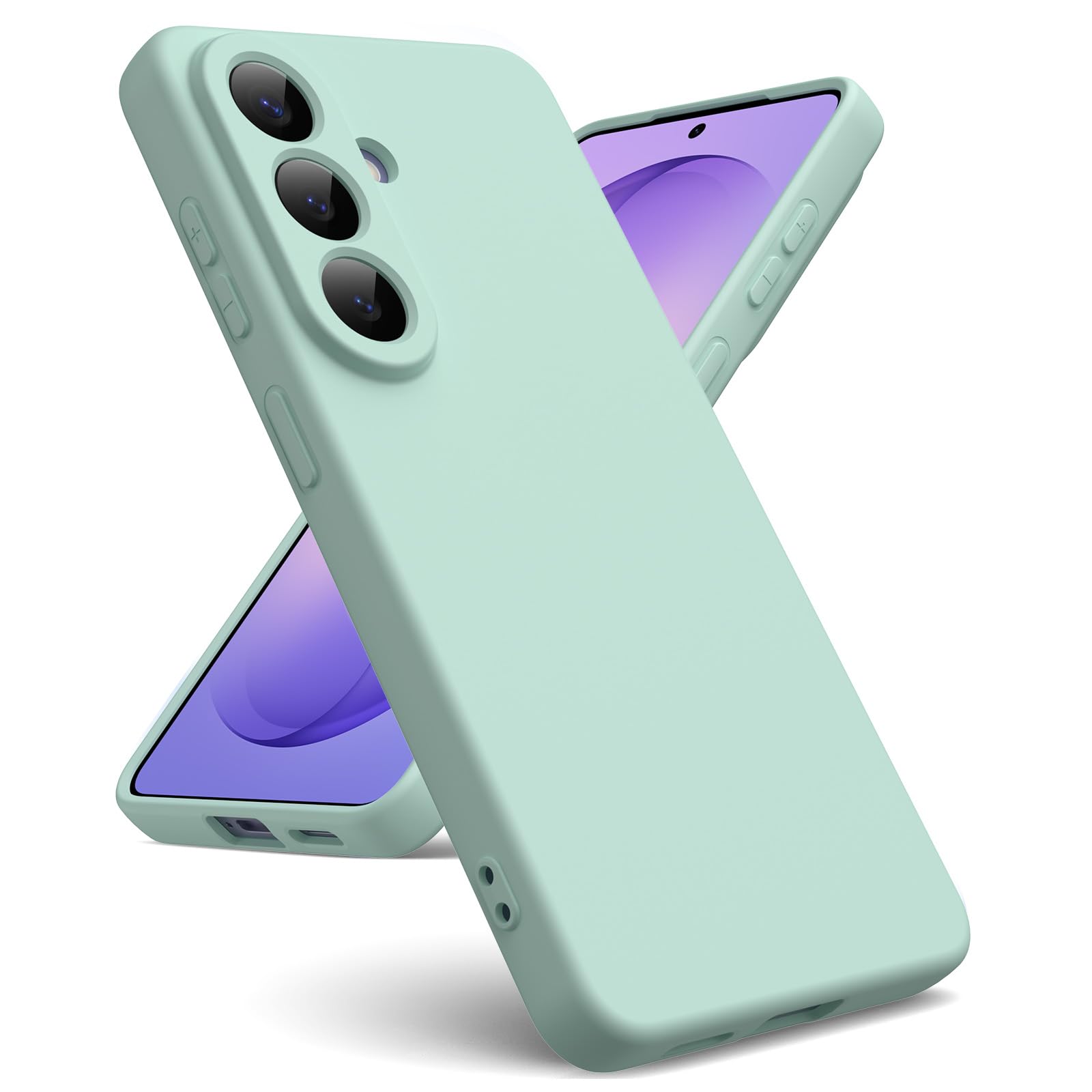 Oududianzi - Cover per Samsung Galaxy S26 5G, Custodia Silicone Liquido, Interno in Microfibra Morbida, Protezione Antiurto Resistente - Menta Verde