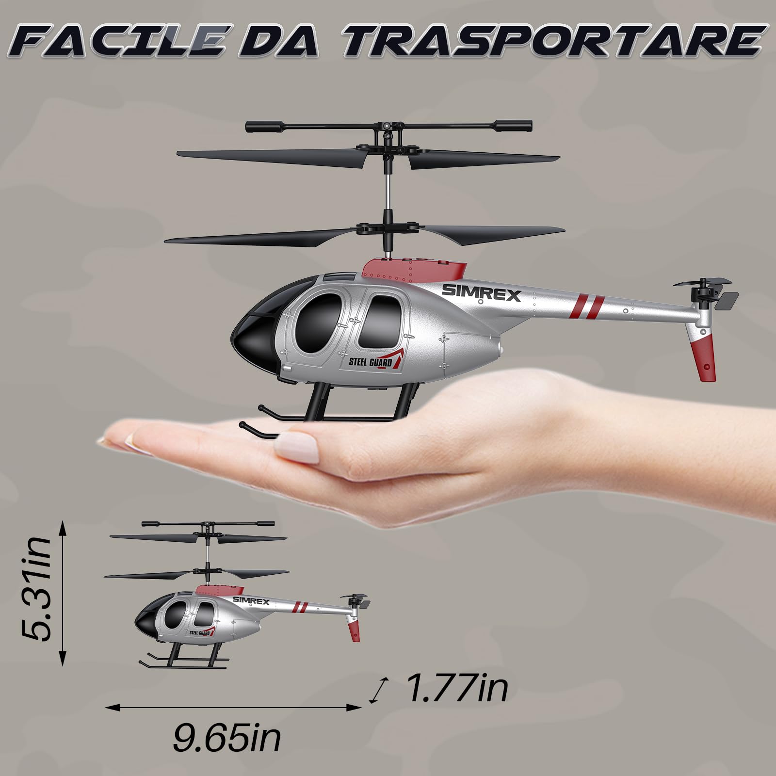 SIMREX Elicottero, elicottero telecomandato 2.4 GHz, 2 modalità di velocità con 20 minuti di volo, elicottero rc, mantiene l'altezza di volo, giocattolo elicottero per ragazzi e ragazze, il migliore