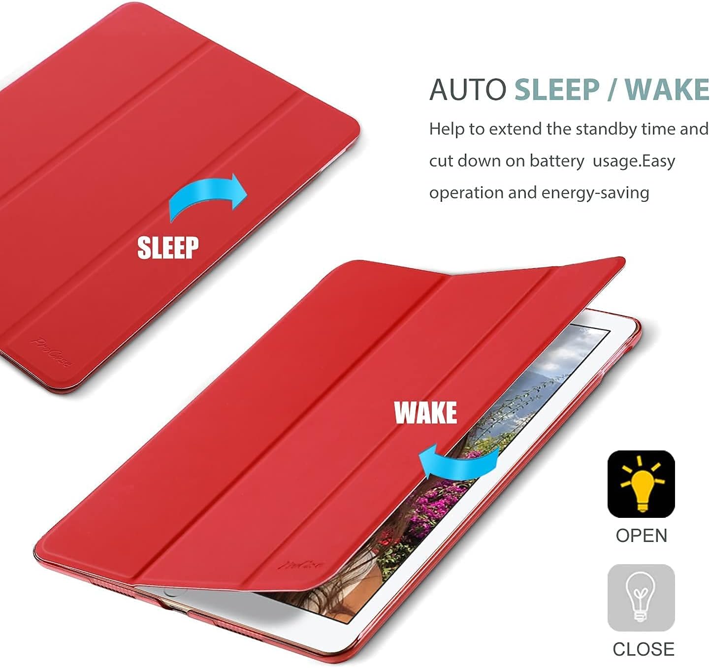 iPad Case Fits Apple iPad 6th Generation (2018) 5th Generation (2017 ) A1893/A1954 A1822/A1823 Slim Lightweight Smart Shell Stand Cover Auto Wake/Sleep - Image 4