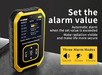 Nuclear Radiation Detector GC-01 Geiger Counter Personal Dosimeter X-ray -ray -ray Radioactivity Tester Marble Detector(Yellow)