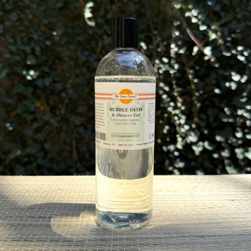 The Soap Opera Bubble Bath and Shower Gel with Coconut Oil Cleansers Skin-Softening Custom Scents 16fl oz 473