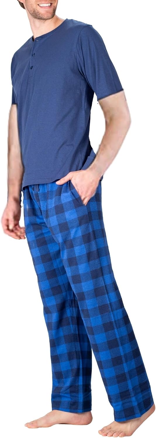 SLEEPHERO Men’s Pajama Set 2 Piece PJ with Crew Neck Tee and Pants