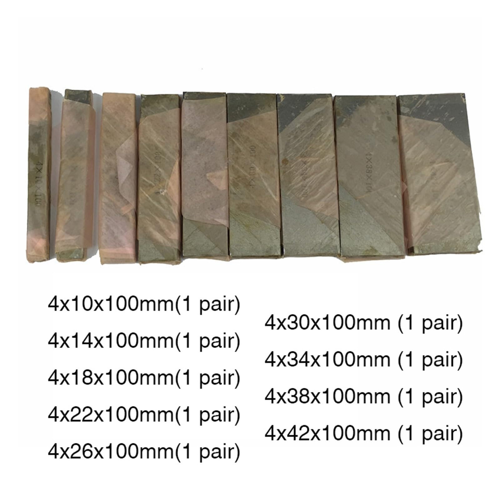 Płytki wzorcowe, 18 sztuk/9 par precyzyjnie wyprodukowana równoległa płytka wzorcowa, 100mm X (10-42mm) zestaw podkładek do frezowania CNC