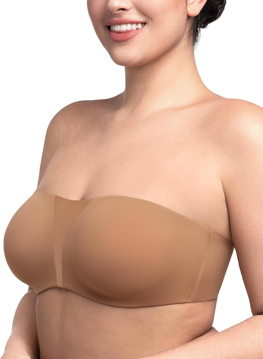 HSIA Strapless Bra for Big Bust Women, Plus Size Full Coverage Bandeau Fiery Bra Anti-Slip Underwire Support for Large Breast - Image 3