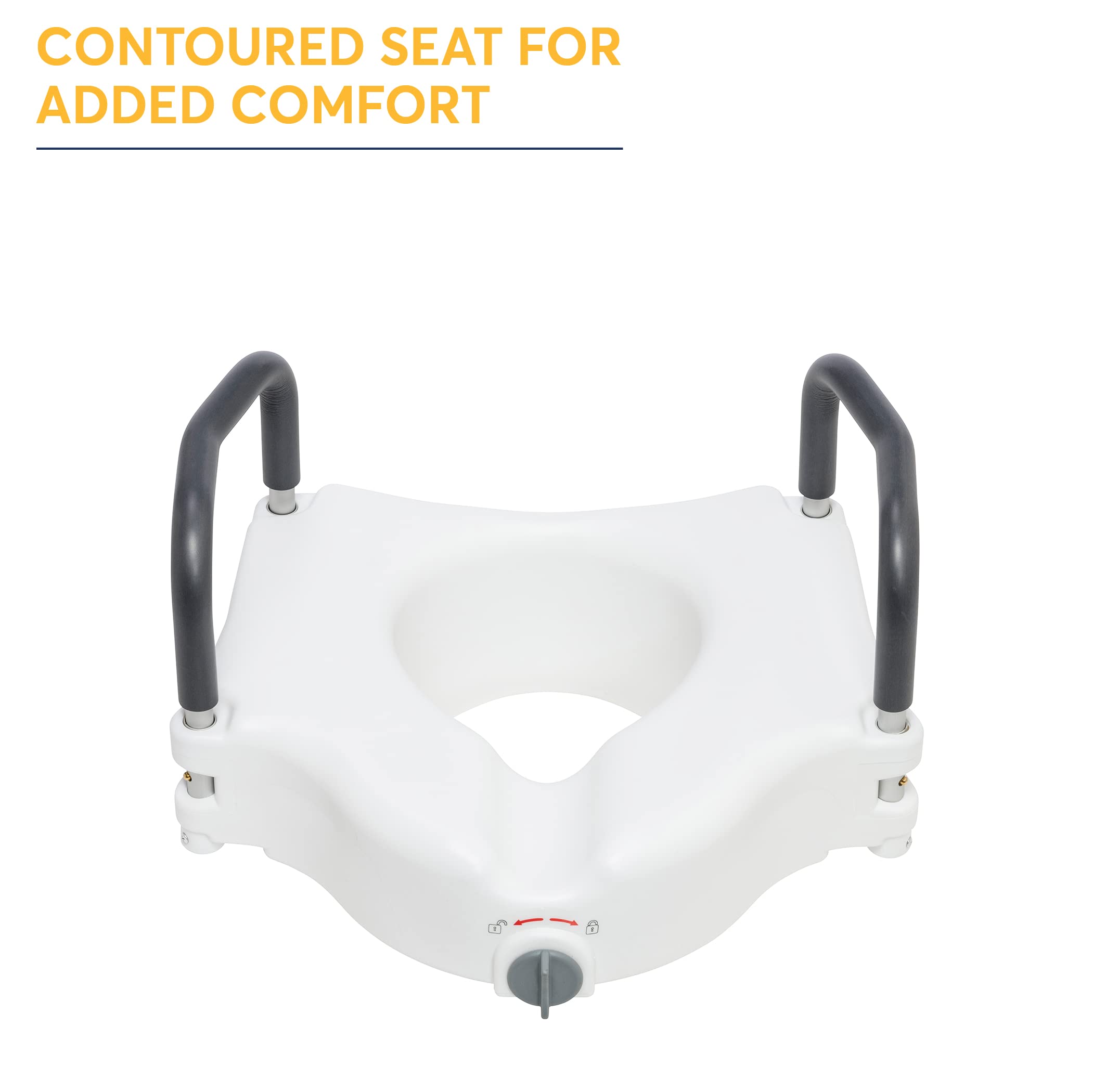 Drive Medical RTL12027RA 2in1 Raised Toilet Seat with Removable