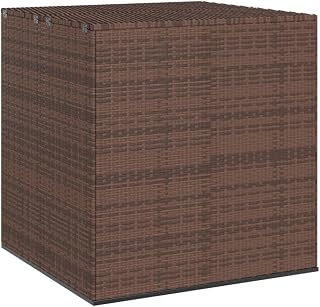 Gecheer Outdoor Storage Box 39.4" x 38.4" x 40.9", Patio Cushion Box PE Rattan Indoor Outdoor Patio Storage Waterproof Garden Deck Storage Container Box - Brown