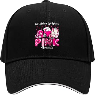 Certified Nursing Assistant CNA Breast Cancer Awareness Pink Hat for Men Women Adjustable Baseball Cap Black Hat Outdoors