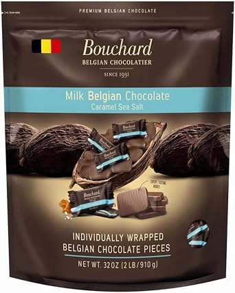 Bushar Milk Caramel Sea Salt Belgium Chocolate 32.8 oz 910 g