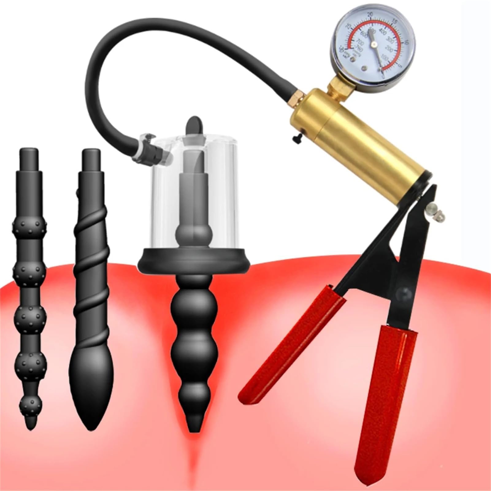 Plug anale da 3 pezzi con pompa a vuoto for la vagina, pompa anale, plug anale in silicone, set SM, succhia anale, massaggiatore for la prostata, dilatatore anale for clitoride, giocattoli