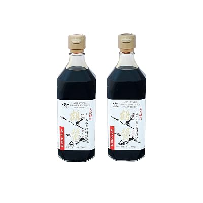 Yamaroku Premium Soy Sauce Japanese Made, Traditional Fermented Soy Sauce, 4 Year Barrel Aged Shoyu, Tsuru Bishio, Glass Bottle, 18 oz, 2 Pack.