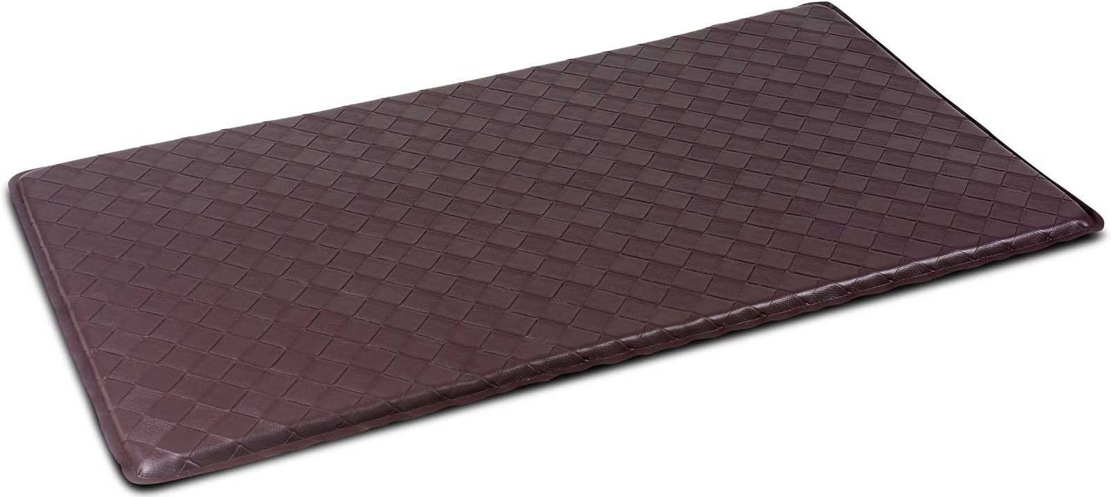 Comfy Mats Mocha Anti-Fatigue Textured Shampoo Floor Mat - 36" x 20"